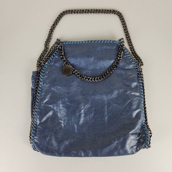 Stella McCartney Handbags - Stella McCartney Shoulder Bag Womens Blue Falabella Metallic Shaggy Deer Chain